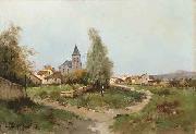 Eugene Galien-Laloue The path outside the village oil painting picture wholesale